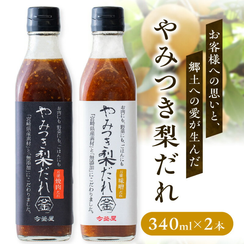 【ふるさと納税】万能やみつき梨だれ2本セット〈梨だれ340ml 2本　今釜屋〉