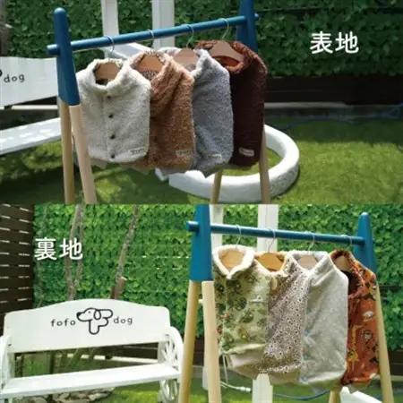 もこもこボアベスト　ドッグウェア　Mサイズ　グレー　犬用　ハンドメイド　fofodog【1688565】