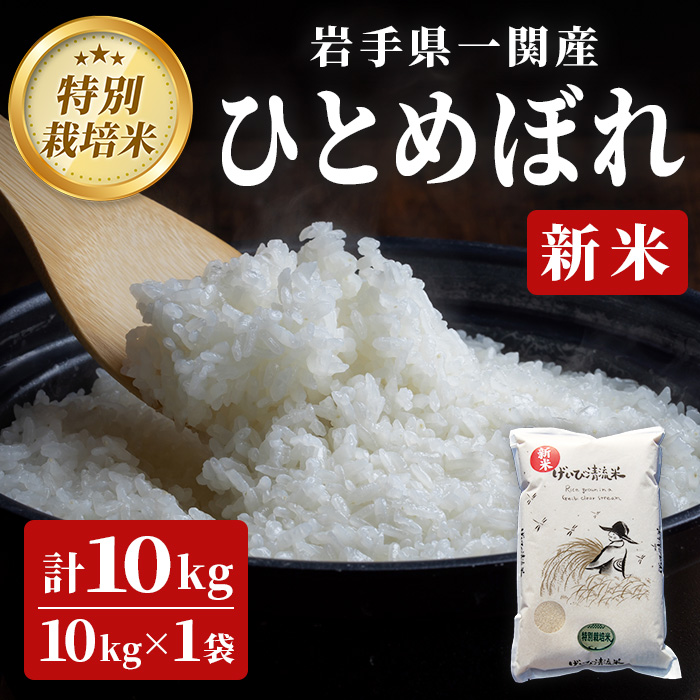 ≪ 令和7年産 新米 ≫ 特別栽培 ひとめぼれ 10kg(10kg×1袋)  清流が育んだお米 げいび清流米 岩手県産
