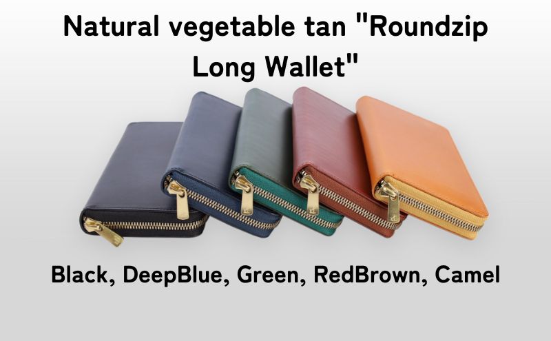 長財布 TAANNERR Roundzip Long Wallet ブラック ディープブルー グ