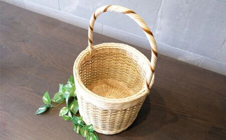 籐かご　バケツ型バスケット(ブラウン系)[カラーラタン彩都] 雑貨 日用品 福祉用品 