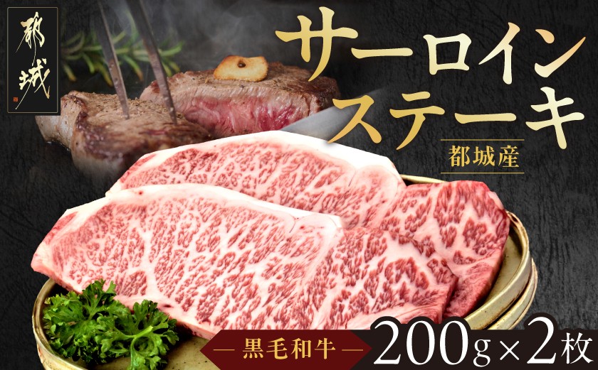 
黒毛和牛サーロインステーキ200g×2枚_16-3301_(都城市) 牛肉 サーロインステーキ 200g×1枚×2パック 計400g ステーキ用カット

