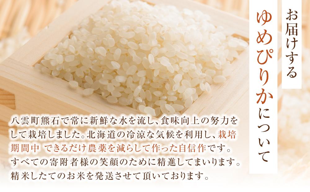 【先行受付】【4回定期便】北海道八雲町熊石産 ゆめぴりか(精白米) 10kg(5kg×2袋)　(令和6年産)