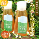 【ふるさと納税】【2か月定期便】みよしの百花蜜 220g×2本【はちみつ 百花蜜 純粋 ハゼの花 ブレンド 国産 ミツバチ 甘み スッキリ 2本入】B4-R063325