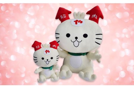 0224　胎内市観光大使やらにゃん 特大ぬいぐるみ＋ぬいぐるみセット