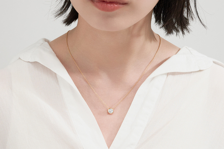 K18 シンプルダイヤモンドネックレス(1.0ct)　60-9580