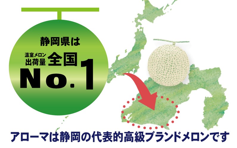 【訳あり品】静岡県産 アローマメロン 2玉 約1.0kg以上×2玉 計約2.0kg以上 化粧箱入 訳アリ 果物 フルーツ メロン めろん 青肉 高級 高級ブランドメロン ブランドメロン 高級メロン