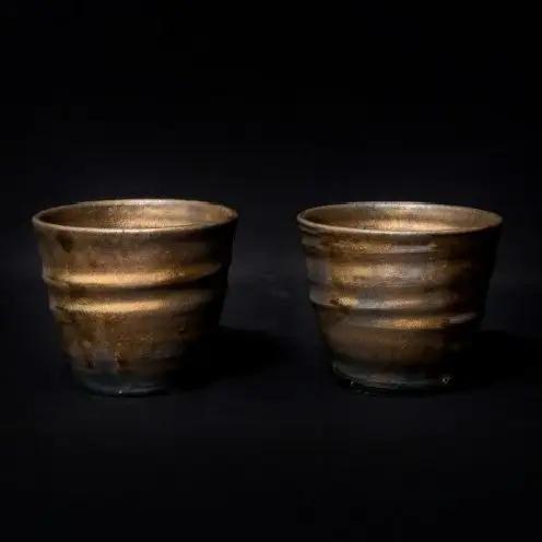 【datta.沖縄南の島陶芸工房】金ロックカップペアセット