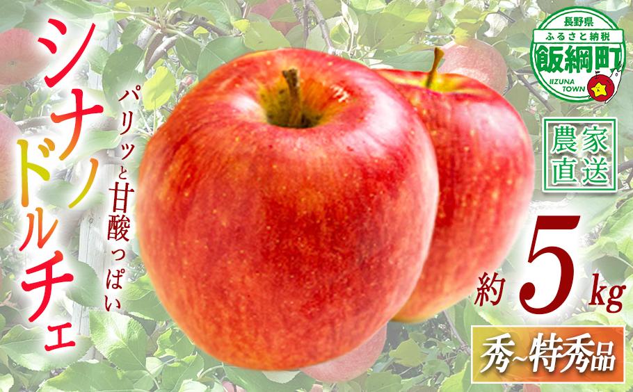 
                  りんご シナノドルチェ 秀 ～ 特秀 5kg 丸山功農園 沖縄県への配送不可 2026年9月上旬頃から2026年9月下旬頃まで順次発送予定 令和8年度収穫分 信州 果物 フルーツ リンゴ 林檎 長野 予約 農家直送 長野県 飯綱町 [1170]
                