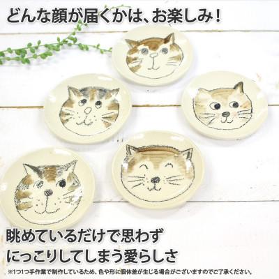 ふるさと納税 弟子屈町 【のし付】【北海道】手描き ねこ 猫平皿5枚セット 475 |  | 01