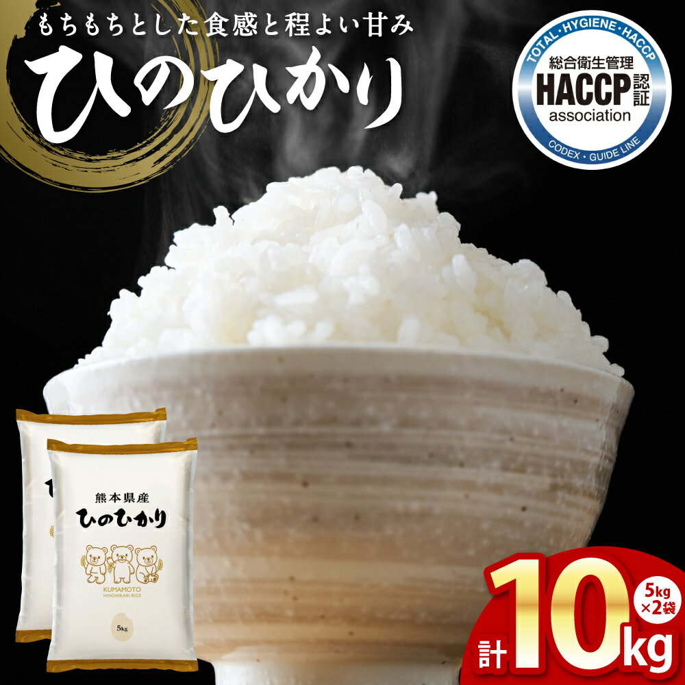 【ふるさと納税】　《令和7年産》 ヒノヒカリ 5kg×2袋 合計10kg 熊本県産 八代市産 米 お米 新米 精米 白米 国産 送料無料