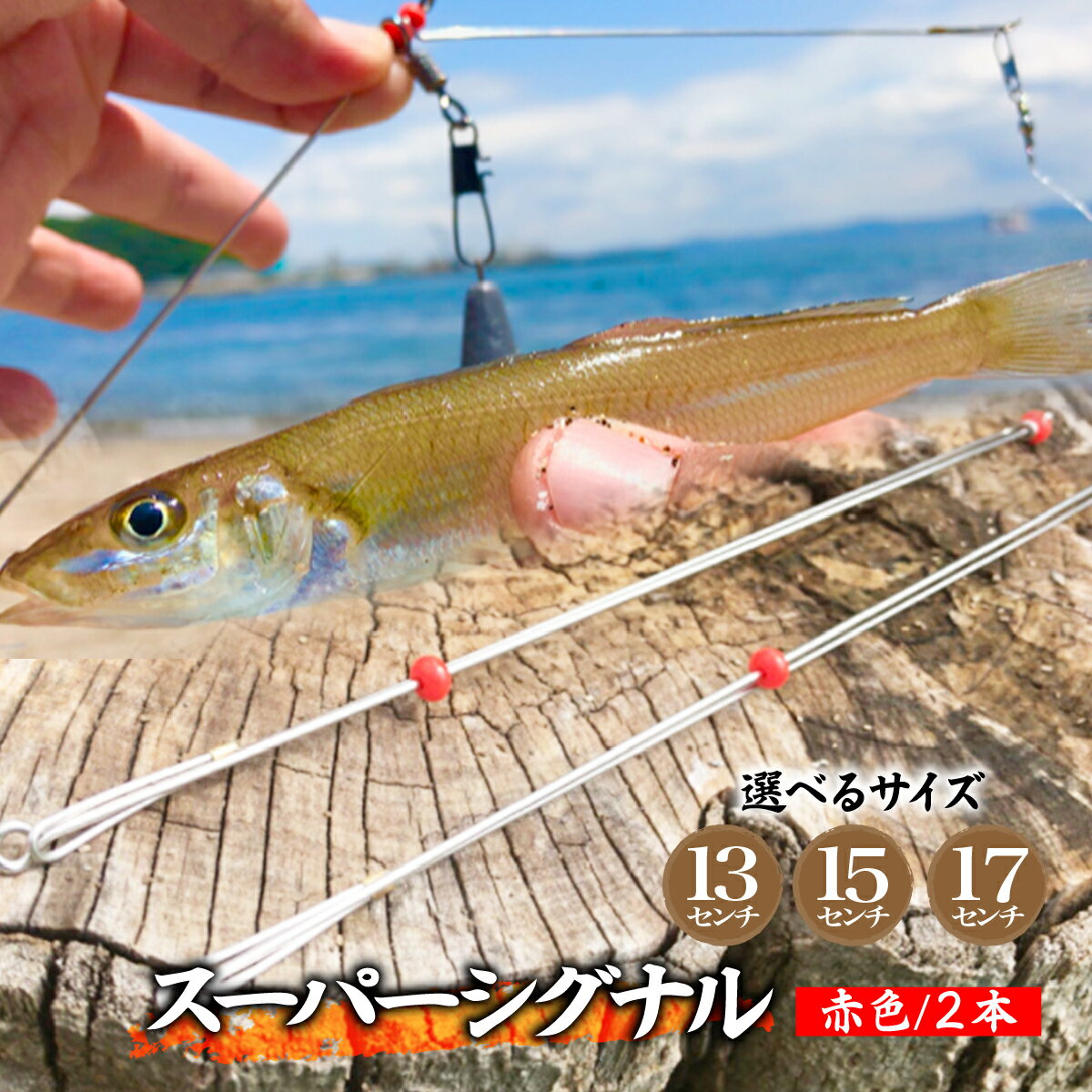 【ふるさと納税】選べる長さ スーパーシグナル赤色2本セット | フィッシング 釣り アウトドア 釣り餌 えさ 餌 釣り道具 仕掛け シロギス カレイ マゴチ ハゼ アジ釣り 海釣り 投げ釣り カゴウキ スーパーシグナル 工房浦安 埼玉県 草加市