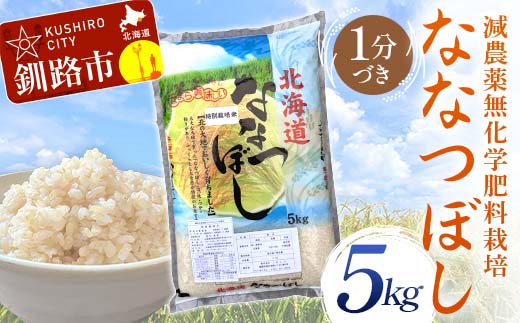 【6月発送】 農薬9割減・化学肥料不使用ななつぼし 5kg 1分づき 北海道産 米 コメ こめ お米 白米 玄米 F4F-7428