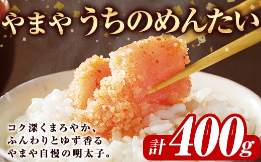 やまや うちのめんたい切子込(計400g)＜離島配送不可＞明太子 海鮮 うちのめんたい 小分け ご飯のお供 おつまみ おかず 惣菜 海鮮 パスタ 福岡 ふるさと納税限定【ksg1876】【やまや】