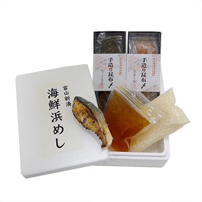 ふるさと納税 射水市 海鮮浜めし・昆布〆セット