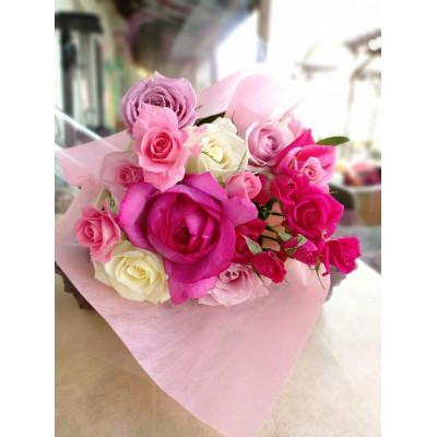 ふるさと納税 杵築市 『天使のバラ』薔薇だけのミニ丈ブーケ(ピンク系)Sサイズ |  | 02