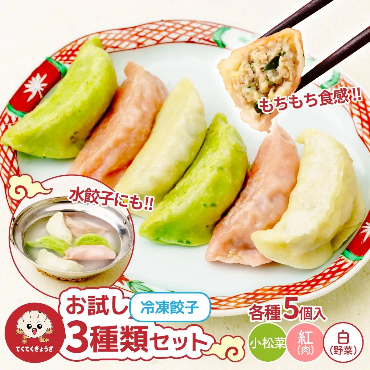 冷凍餃子 お試し3種（各5個入り） | 餃子 ぎょうざ ギョウザ 冷凍餃子 冷凍ぎょうざ 埼玉県 草加市