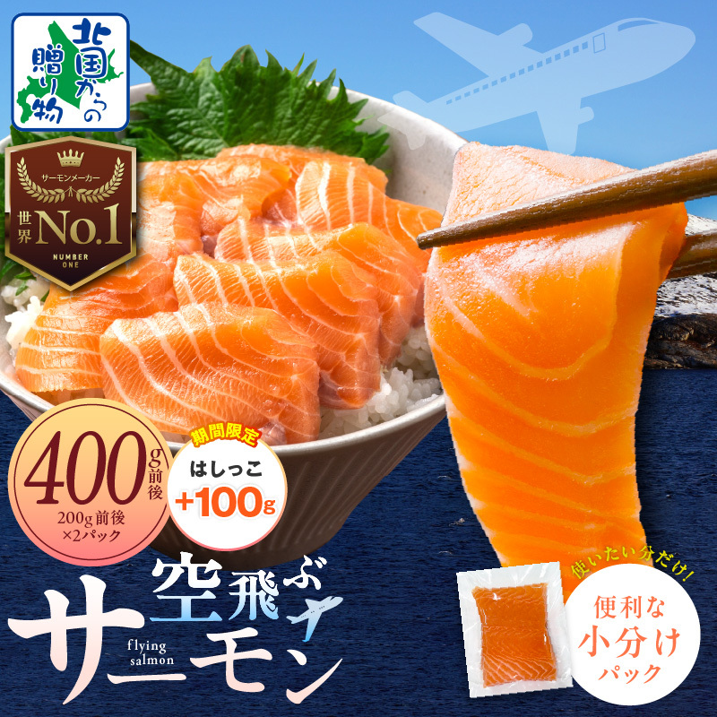 アトランティック サーモン 400g前後【フィレ エコパック 小分け 200g×2パック 訳あり サイズ不揃い 刺身 さーもん 冷凍 北国からの贈り物】 010B1647