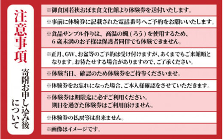 食品サンプル作り (4個) 体験券×2枚 / 食品サンプル 体験 思い出 小浜市 / 小浜市経営企画部御食国ブランド戦略課[BFBJ003]