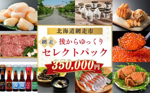 あとからゆっくり、網走セレクトパック 350,000円 【 ふるさと納税 人気 おすすめ ランキング あとから チョイス 選べる ゆっくり かに ほたて いくら しじみ ビール ズワイガニ タラバガニ オホーツク ギフト 贈り物 贈答 北海道 網走市 送料無料 】 ABBG004