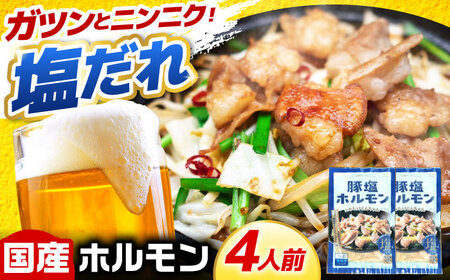 岐阜県産豚もつの鉄板焼き「元祖みたけとんちゃん」豚塩味（4人前）[AVAA038]ホルモン 塩