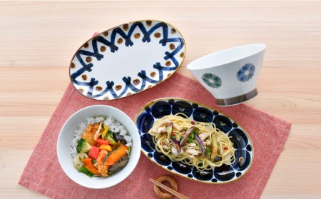 NB 102【波佐見焼】大人気 どんぶり プレート 含む オリジナルセットアップ商品 食器 皿 【新生和/堀江陶器】 [NB102] 波佐見焼