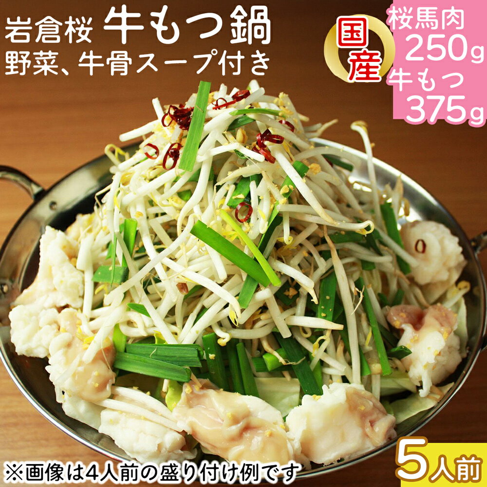 【ふるさと納税】岩倉桜牛もつ鍋(5人前) [冬の鍋フェスin岩倉で優勝した本格派]｜桜馬肉 馬肉 鍋料理 [0564]