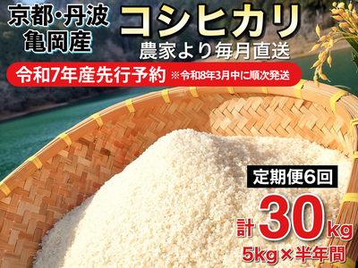 【令和7年産 新米 先行予約】佐伯の里の源流米 コシヒカリ 白米 定期便 5kg×6ヶ月 米定期便 白米定期便 新米定期便 お米定期便 ※北海道・沖縄・離島の配送不可 ※2026年4月中旬頃より順次発送予定