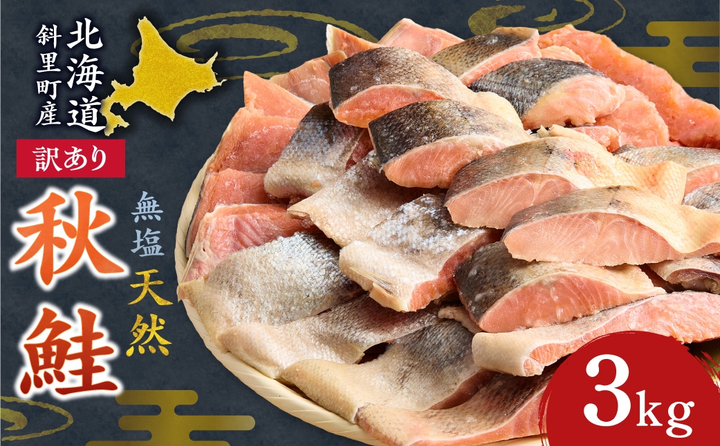 
                  北海道 秋鮭 切身 無塩 天然 無添加 訳あり セット 3kg 焼き鮭 フライ ホイル焼き 冷凍 保存 魚介 さけ さけ切身  切り身 ＜訳あり＞北海道斜里町産　無塩天然秋鮭切身 3kg＜無添加＞
                