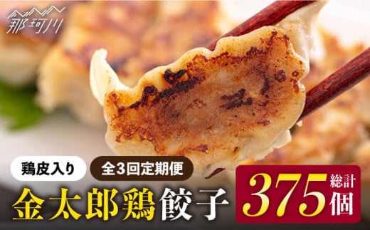 【全3回定期便】平飼いで育った元気な鶏！ 金太郎鶏 ぎょうざ（25個×5袋セット）＜有限会社 フジノ香花園＞那珂川市 [GAM014]