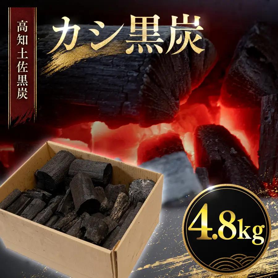 カシ黒炭 4.8kg 国産 黒炭 木炭 BBQ バーベキュー 土佐 ウバメガシ産地 樫100% 炭 火持ち 高火力 長時間燃焼 煙が出にくい 火付きが良い 七輪 火鉢 キャンプ アウトドア 炭火焼き 