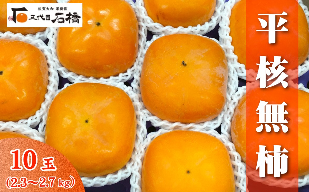 
                  石橋果樹園 平核無柿 10玉(2.3~2.7kg)
                