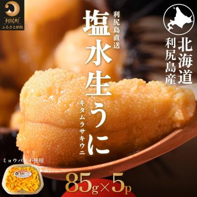ふるさと納税 利尻町 ◆2025年先行受付◆ 北海道利尻島産 塩水生うに(ムラサキ)85g×5パック　58880736