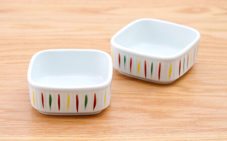 【波佐見焼】角パック 錦十草 2個セット【団陶器】[PB224]