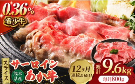 
【12回定期便】あか牛サーロイン スライス 約800g（約200g×4pc）【吉里精肉】 [ZEW059]
