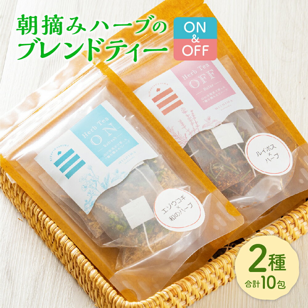 【ふるさと納税】朝摘みハーブのブレンドティー ON&OFF エゾウコギ×和のハーブ 有機ルイボス×ハーブ エゾウコギ お茶 ティーバッグ ルイボスティー ルイボス茶 有機 ハッカ ギフト プレゼント 詰め合わせ セット 国産 常温 北海道 北広島市加工 送料無料