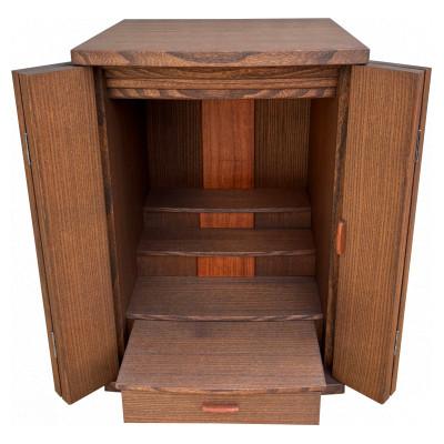 ふるさと納税 岸和田市 総桐無垢オイル仕上げ仏壇【ウォルナット色】幅380×高545　小さな上置き現代家具調ぶつだん厨子 |  | 01