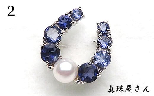 真珠屋さん 可愛い貴石とパール ブローチ 志摩産アコヤ真珠 ( シルバー ) /  真珠 アクセサリー パール 5mm ブローチ 天然石