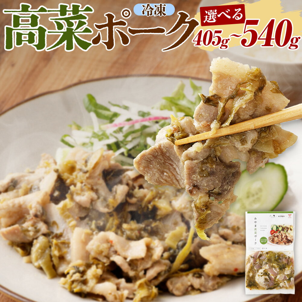【ふるさと納税】＜選べる袋数＞みやま高菜ポーク 計405g（135g×3袋）・計540g（135g×4袋） 豚肉 お肉 高菜漬け 野菜 おかず 惣菜 ご飯のお供 冷凍 福岡県産 国産 九州 福岡県 みやま市 送料無料 A317 A318