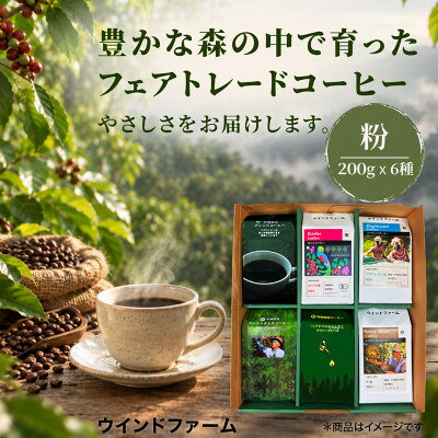 【ふるさと納税】自然にやさしいフェアトレードコーヒー6袋セット粉(200g×6袋)【1788662】