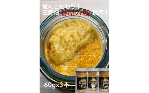塩にこだわり! 熟成甘塩うに 3本【1546863】