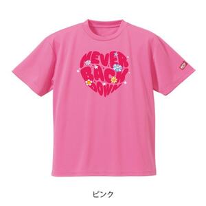 JTTA公認　卓球ユニフォーム【男女兼用(ドライ):Mサイズ】ネバーバックダウンA　ピンク【1658586】