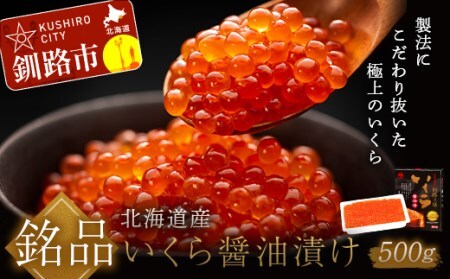 【期間限定！寄附額改定↓！】【12月25日までの入金で年内発送】 新物 北海道産 いくら醤油漬け500g×1箱 いくら 小分け イクラ 北海道 鮭いくら 鮭 F4F-8916