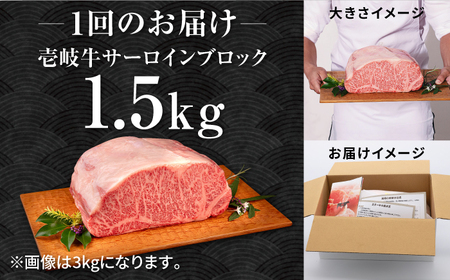 【全2回定期便】壱岐牛 サーロイン ブロック 1.5kg 《壱岐市》【中津留】 サーロイン ステーキ BBQ 焼肉 牛肉 赤身[JFS071]