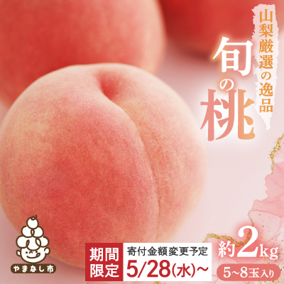【寄付金額変更 12,000円→11,000円】2025年発送 山梨厳選旬の桃約2kg【配送不可地域：離島】【1220381】
