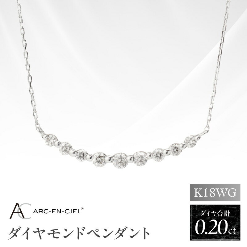 【ふるさと納税】ダイヤモンド ペンダント ネックレス 計 0.2ct K18ホワイトゴールド ジュエリー アルカンシェル アクセサリー 宝石 プレゼント レディース ギフト 女性 鑑別書付き