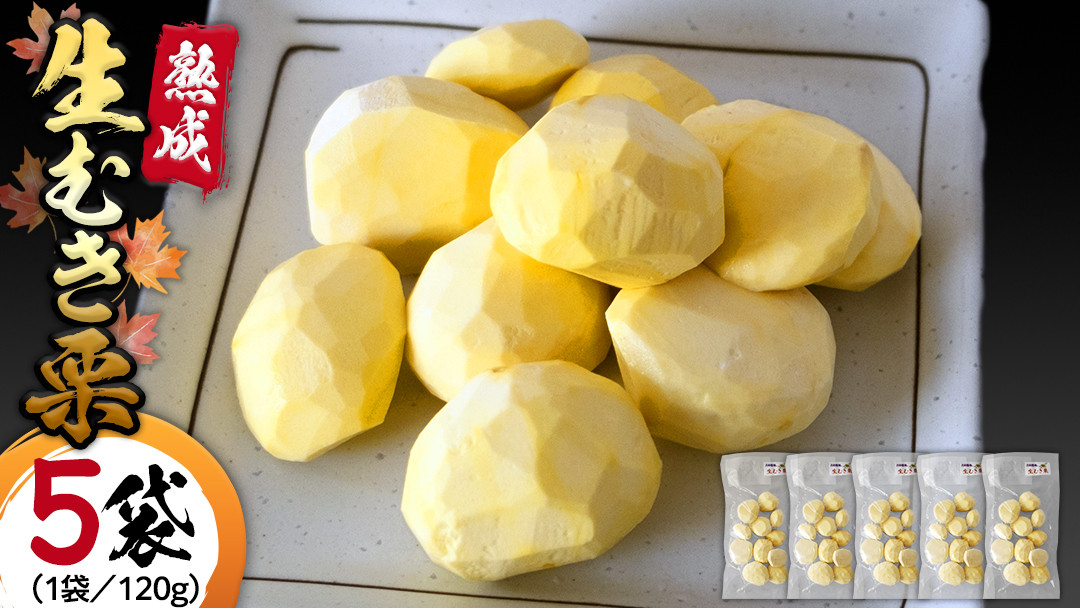 
            《 先行予約 》【 吉原農場 の 完熟栗 】 熟成 生むき栗 ( 120g × 5袋 ) 完熟 栗 くり クリ 栗ごはん 果物 フルーツ 贈答 ギフト 旬 秋の味覚 秋 冬 正月 おせち 《 2025年10月下旬発送開始 》 [FC004sa]
          