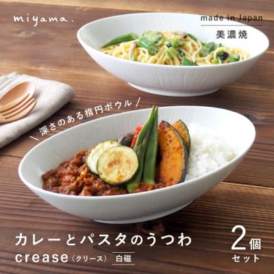 ふるさと納税 瑞浪市 【美濃焼】miyama.のカレーとパスタのうつわ(クリース)2個セット　白磁