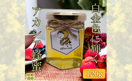【白金色に輝く】 国産 アカシア 蜂蜜 120g 無添加 無着色 非加熱 安心安全 こだわり はちみつ ハチミツ ハニー