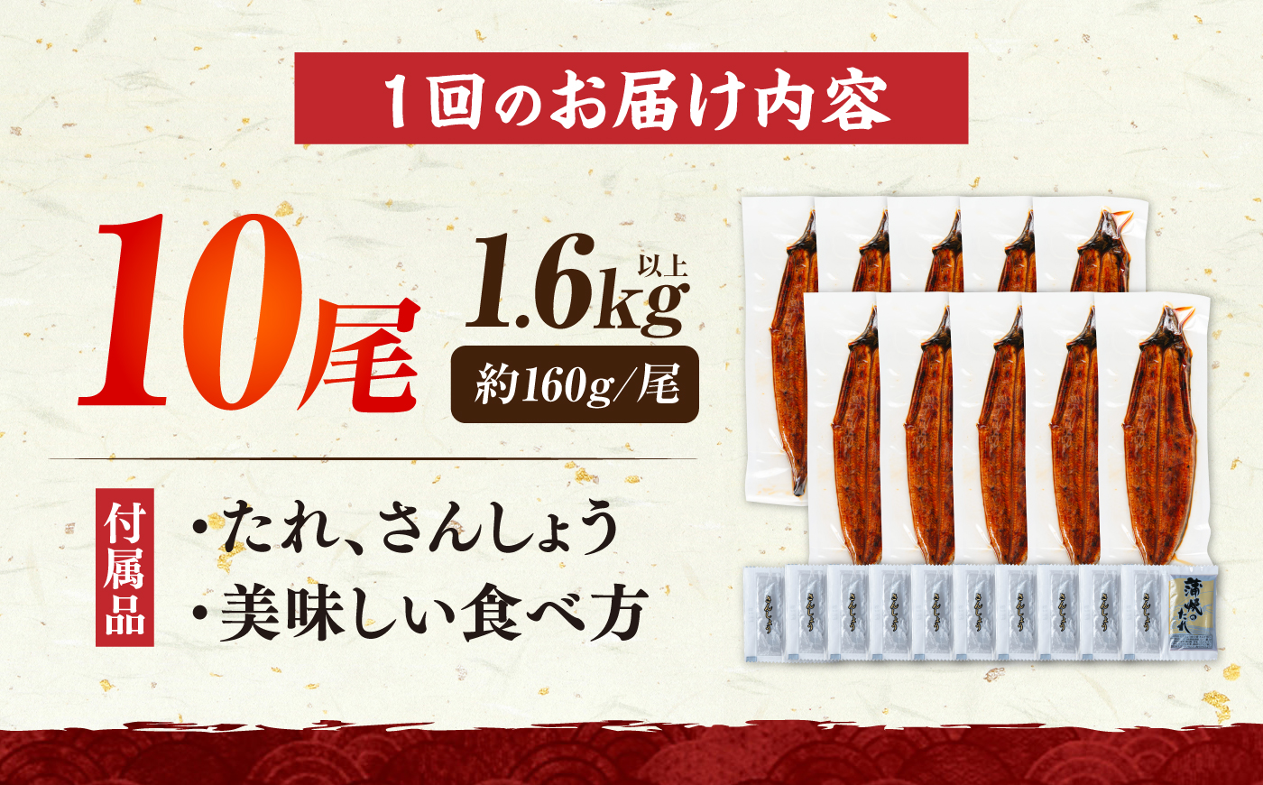 【全12回定期便】福岡県産 うなぎ 蒲焼 大10尾 計1600g《豊前市》【福岡養鰻】[VAD029]